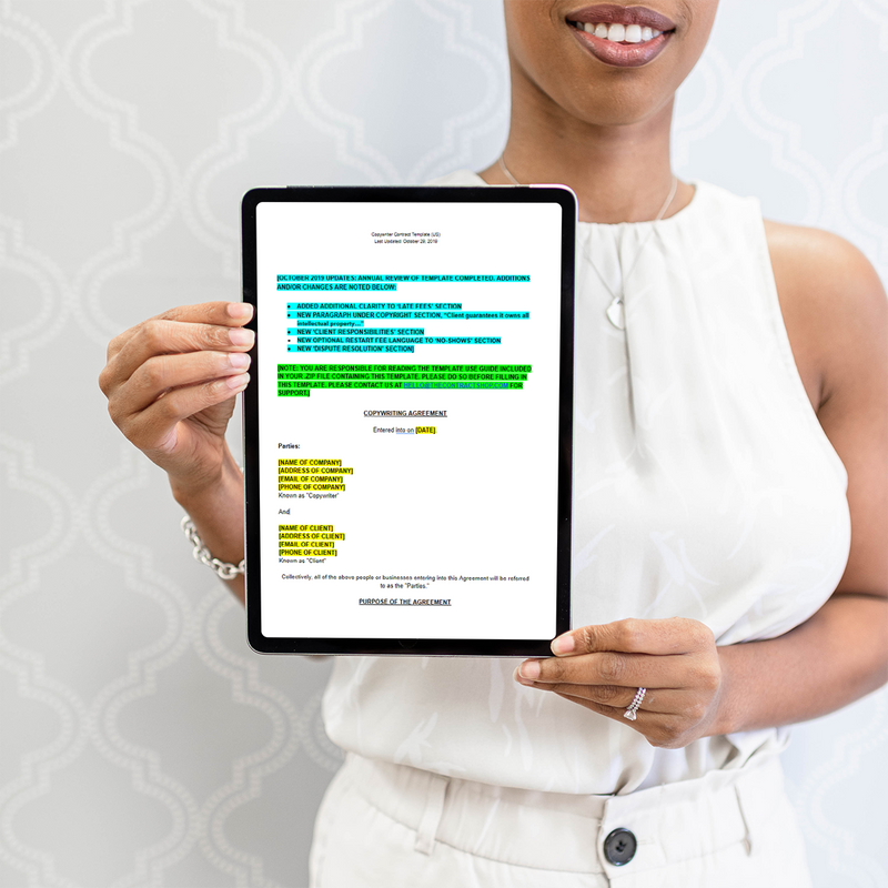 Copywriter Agreement Contract Template - The Contract Shop™