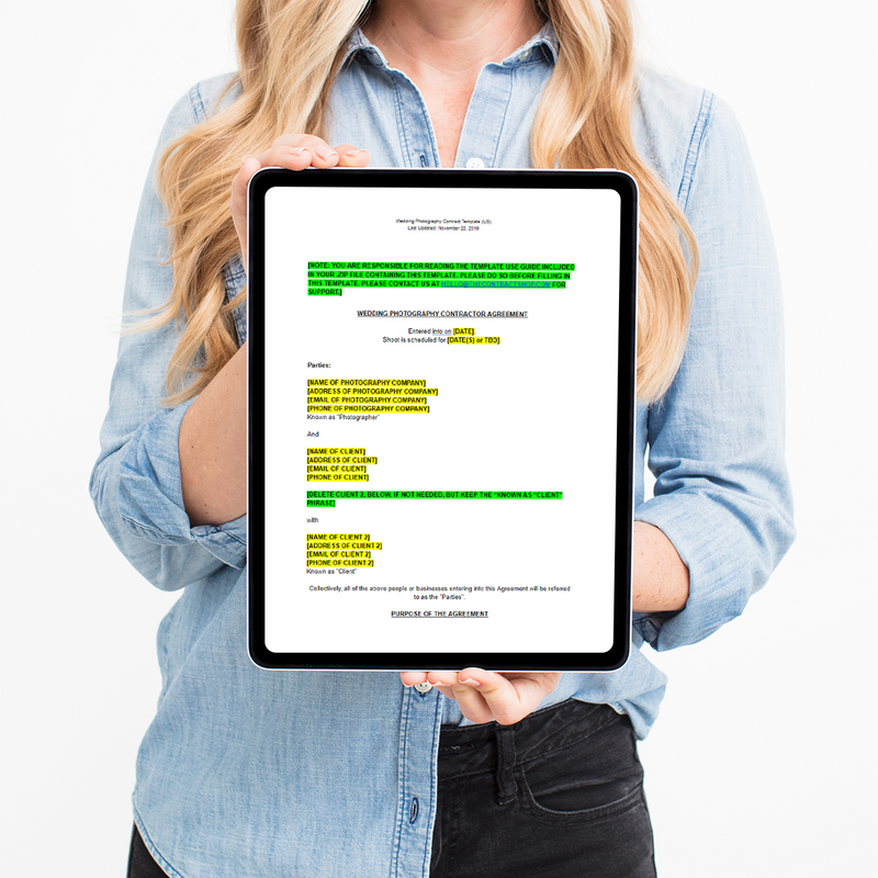 Wedding Photography Contract Template - The Contract Shop™